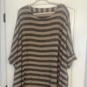 Striped Black and Tan Oversized Dress